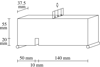 Figure 3: Beam with eccentric notch – problem state-ment