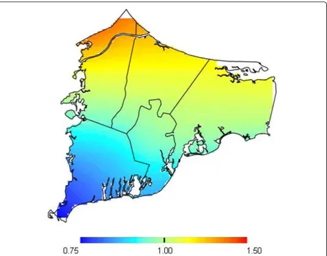 Figure 2 Special education service results for birth address. Fully adjusted model. The optimal span is 0.95