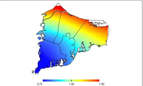 Figure 3 ADHD results for birth address. Fully adjusted model. The optimal span is 0.95