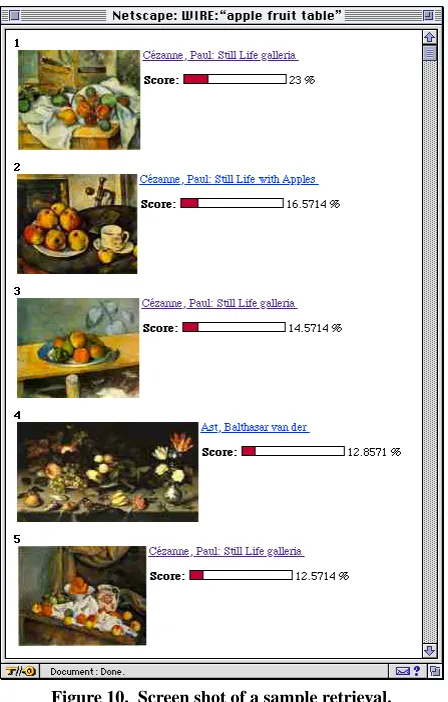 Figure 10.  Screen shot of a sample retrieval.