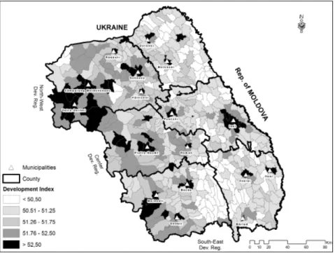 Figure 2: Territorial distribution of the poverty index in NE Development Region