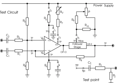 Figure 1: The op-amp circuit showing node numbers