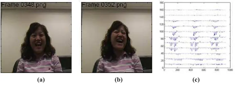 Fig. 2.Two consecutive frames from a video and their corresponding optical ﬂow quiver plot