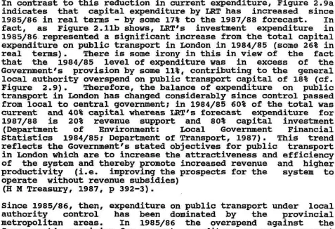 Figure 2.9). local authority overspend on public transport capital of 18% (cf. transport in London has changed considerably since control passed 