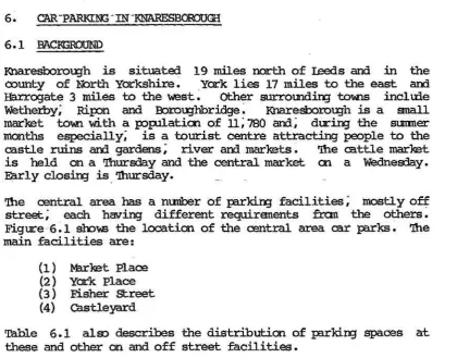 Figure 6.1 show the lccation of the csntral area rar parks. The main facilities are: 