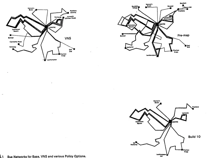 Figure $l BUS Networks for Bare. VNS and various Policy Options. 