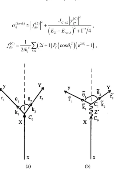 Figure 3. (a) Diagram of the direct process; (b) Diagram of process with the compound nucleus