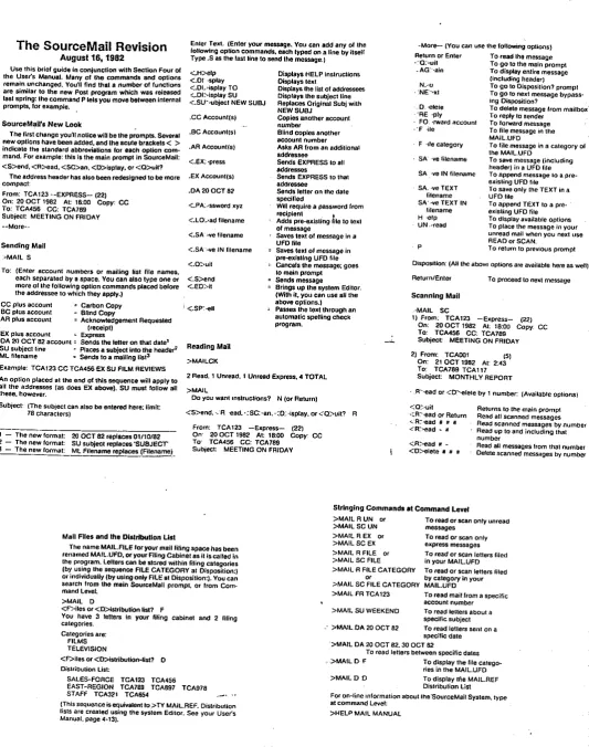 FIGURE 2: SOURCE'S COMMANDS AND OPTIONS 