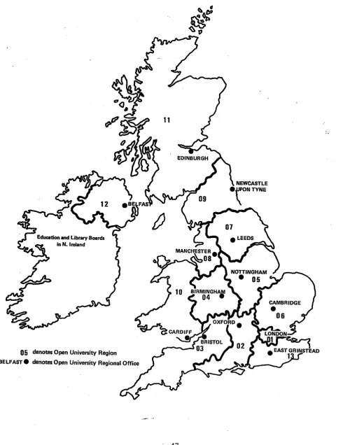 FIGURE 4: - OPTEL OPEN UNIVERSITY ADMINISTRATIVE REGIONS 