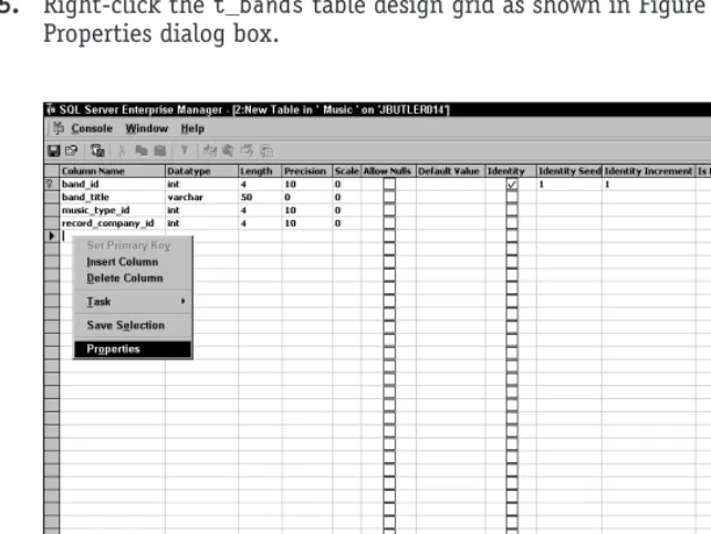 Figure 4-5Creating table columns