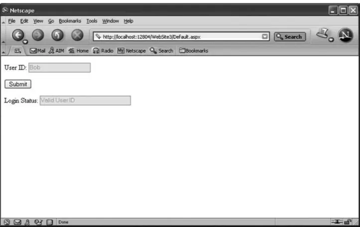 Figure 5-2 The visitor is prompted to enter a user ID into the application. 