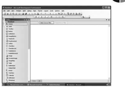 Figure 2-2 The Toolbox contains controls that you drag and drop into your web page. 