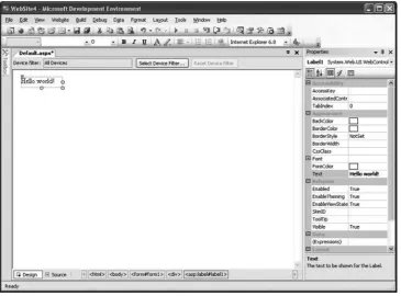 Figure 2-4 Dragging and dropping the label is easier than writing the code yourself. 