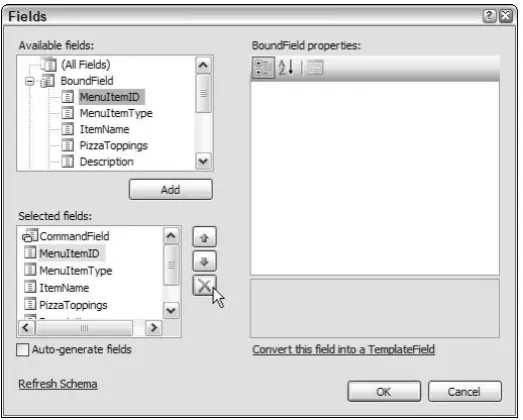 Figure 1-30: Fields dialog