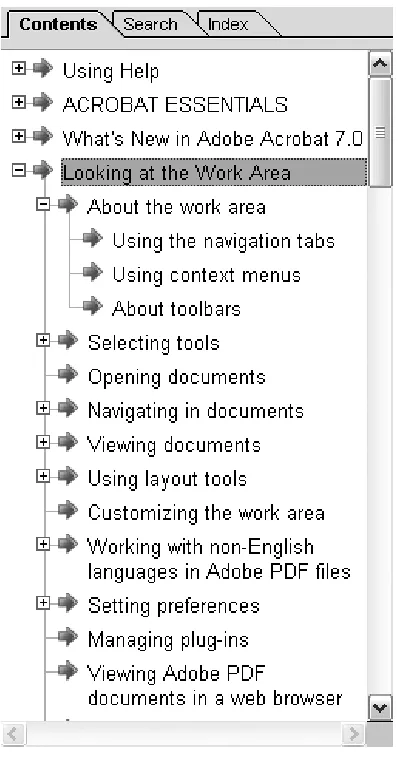Figure 3c. Searching for Help topics shows a list of matches as well ashighlighted search terms.