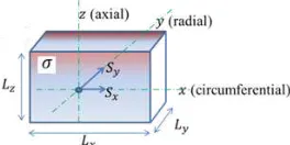 Fig. 1. A rectangular magnet in a permanent magnet machine with eddy current field excited by 2D magnetic field   
