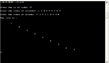 Fig. 5:  The generated tree for input sequence Pre-order: 1, 2, 4, 8, 9, 5, 3, 6, 7 and In-order: 7, 3, 6, 1, 5, 2, 9, 4, 8 by the algorithm presented by Vinu V Das 