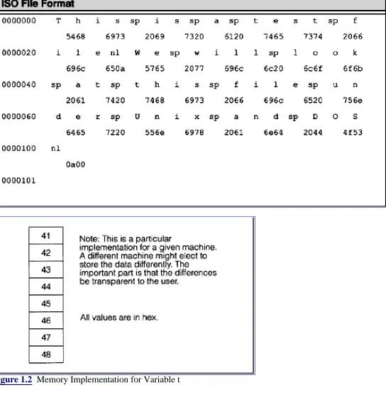Figure 1.2  Memory Implementation for Variable t