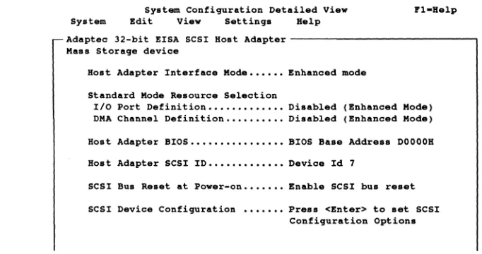 Figure 3-3. System Configuration Detailed VielD Screen 