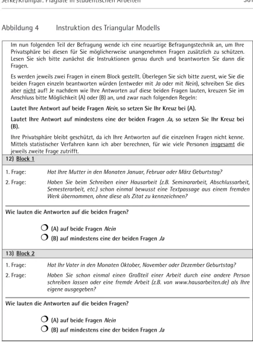 Abbildung 4  Instruktion des Triangular Modells 