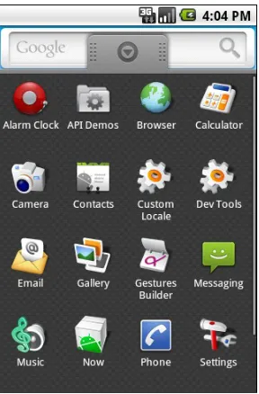 Figure 5. Android emulator application launcher