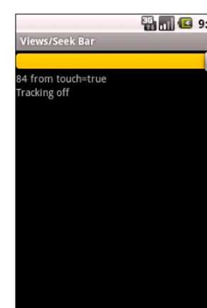 Figure 9–6. The Views/SeekBar API demo from the Android 2.0 SDK 