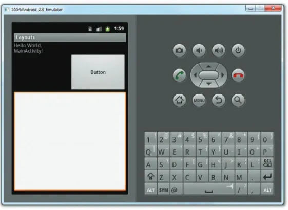 Figure 3-4 shows that the button is aligned to the right of its parent (which is the LinearLayout)  using the layout_gravity attribute