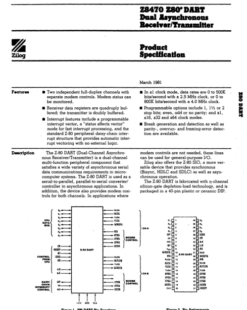 Figure 1. Z80 DABT Pin FunctloDS 