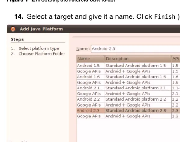 Figure 1–27. Setting the Android SDK folder 