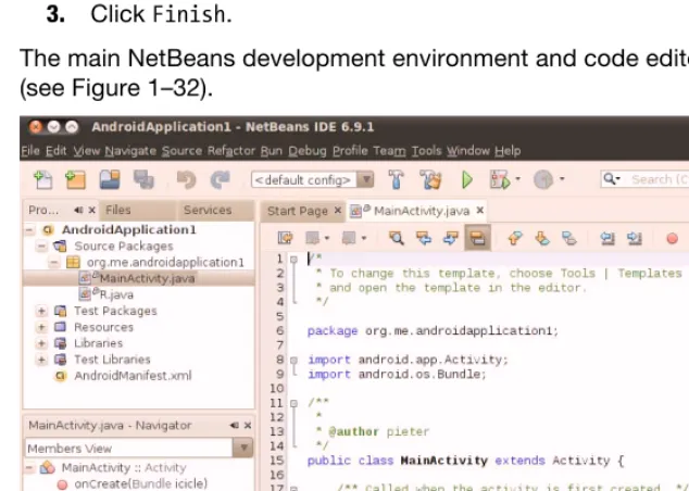 Figure 1–31. Create New NetBeans Android project name and location 