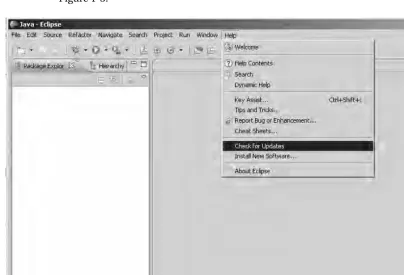 Figure 1-3. Choosing Check for Updates from the Eclipse 3.5 (Galileo) workbench’s Help menu 