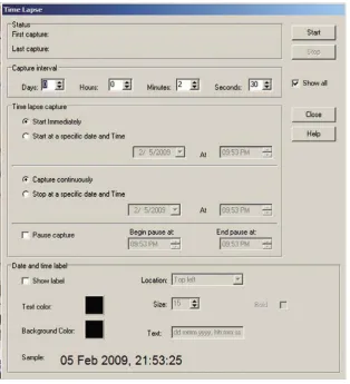 Figure 1.22 The Time Lapse menu.