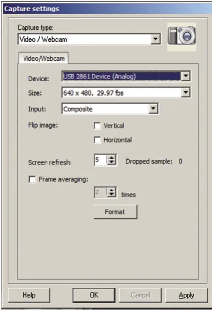 Figure 2.9 The Capture Settings window comes up, and the software has recognized the DV camera at the default setting of Full Resolution