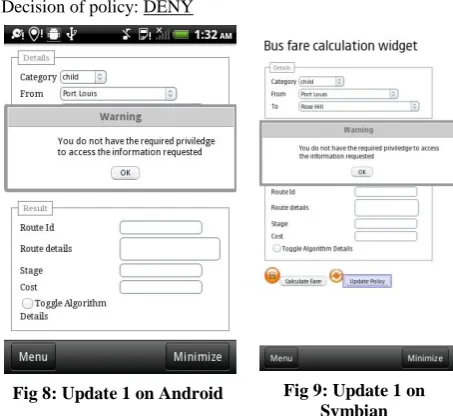Fig 9: Update 1 on Symbian 