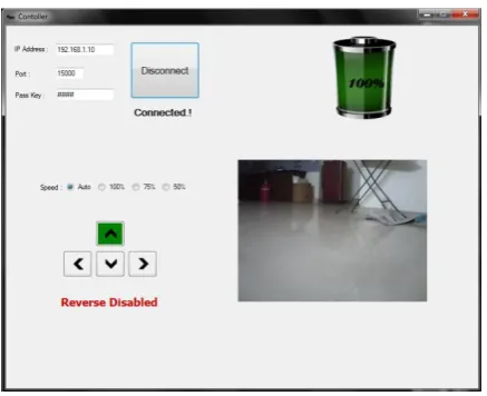 Figure 10: Web Client with connection established and rover moving forward left 