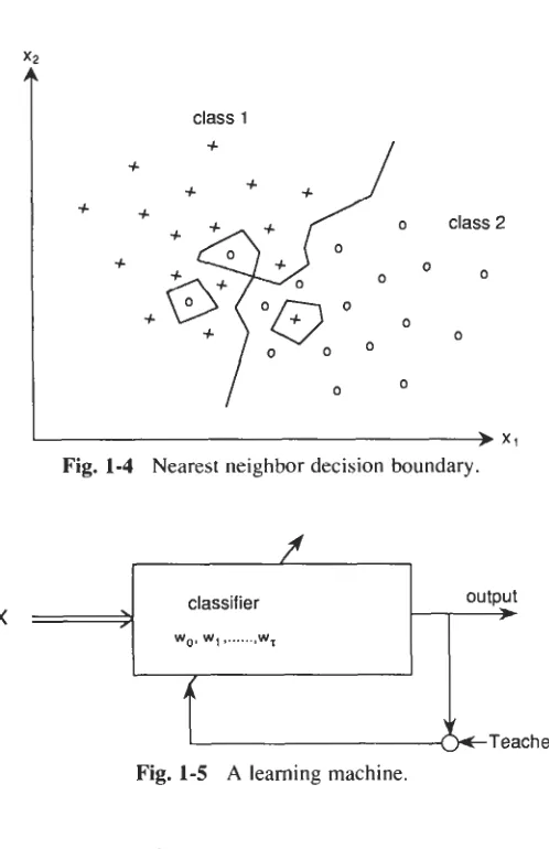 Fig. + 1-4 Nearest neighbor decision boundary. 