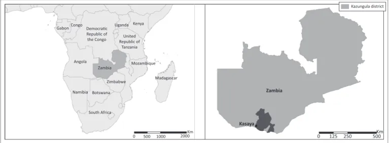 FIGURE 2: Locator map of Kasaya, in the Kazungula District of Zambia’s Southern Province.