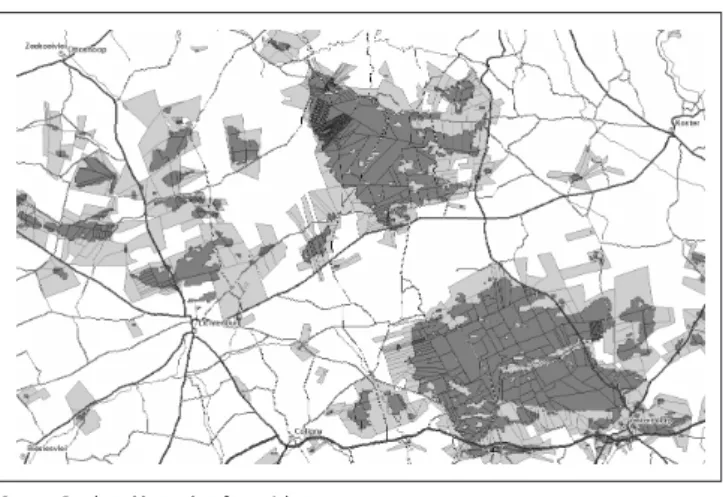 FIGURE 7: New dataset and map created from data values representing burn scars.