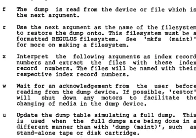 table Simulating manner a full dump. This the full dumps are being done in a than with 'dump (maint)', such as 