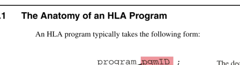 Figure 2.1Basic HLA Program Layout
