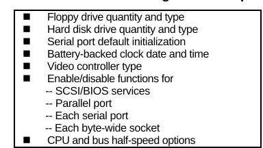 Table 2-3.  "Soft" Configuration Options