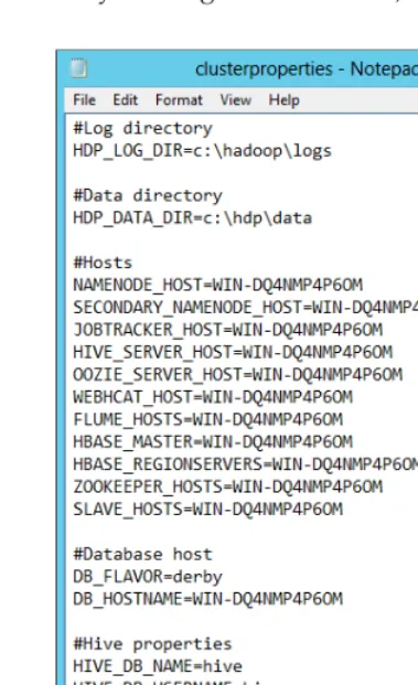 Figure 3.6:  Setting clusterproperties.txt values.