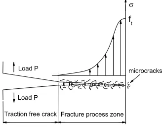 Fig. 4. Sketch of concrete crack and FPZ 