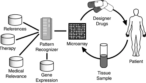 Figure 1-1. The Killer Application. The most commonly cited "killer app" of biotech is personalized medicine—the custom, just-in-time delivery of medications (popularly called "designer drugs") tailored to the patient's condition.