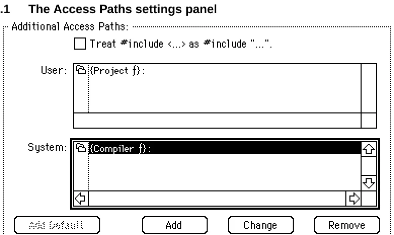 Figure 2.1The Access Paths settings panel
