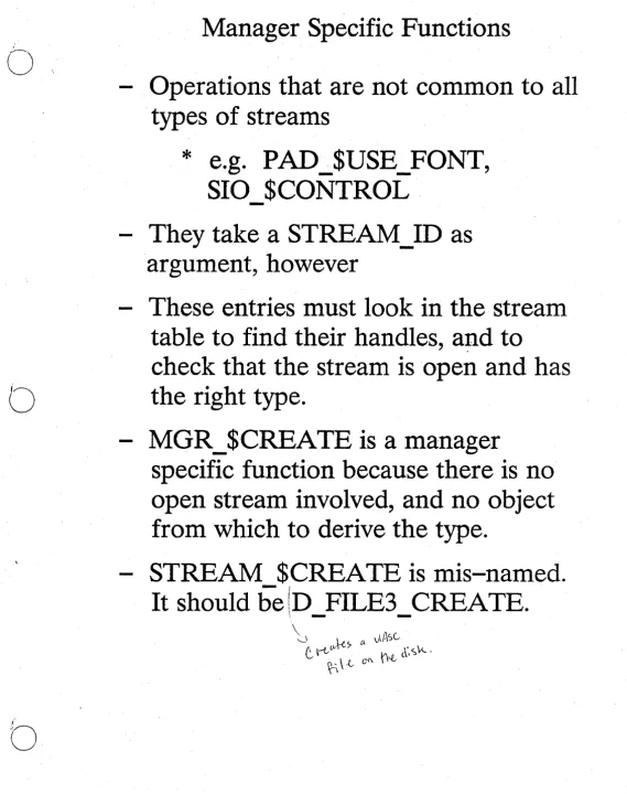 table to the find their handles, a~d to check that the stream is open and has right type