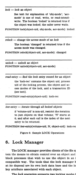Figure 6: Sample LOCK Operations 