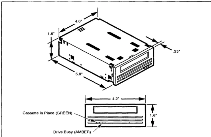 Figure 2-1 illustrates the Python 4322 drive showing its general dimensions . 