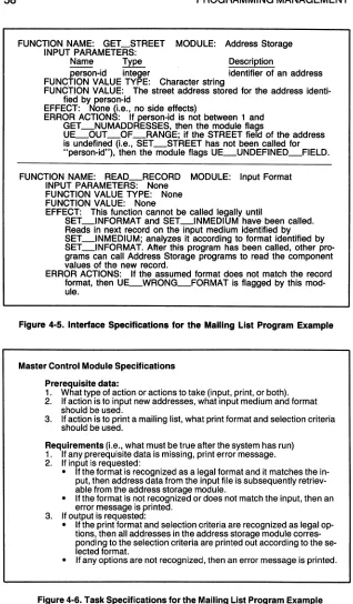 Figure 4-6. Task Specifications for the Mailing List Program Example 
