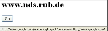 Figure 2.3.: Output of the ﬁle “trustedPage.html” interpreted by the web browser Mozilla Firefox 3.6.3